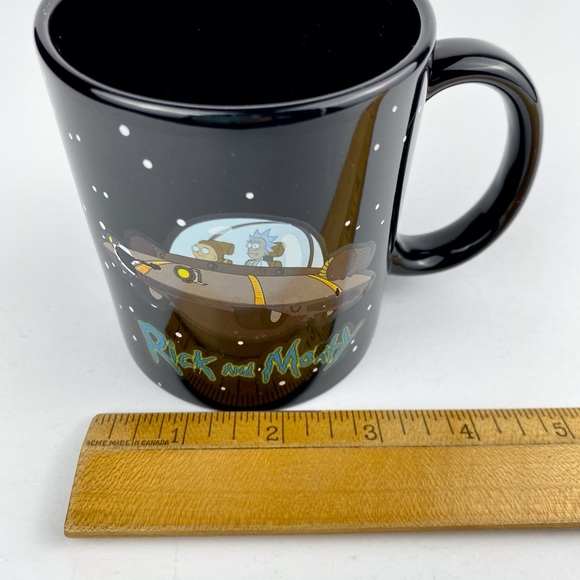 Rick and Morty coffee mug, black spaceship cup, 2017 Adult Swim - Picture 9 of 9